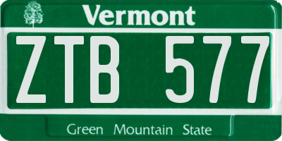 VT license plate ZTB577