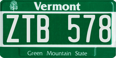 VT license plate ZTB578