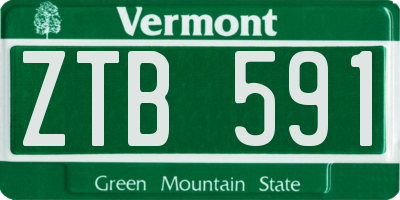 VT license plate ZTB591