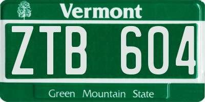 VT license plate ZTB604