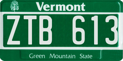 VT license plate ZTB613