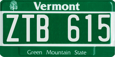 VT license plate ZTB615