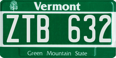 VT license plate ZTB632