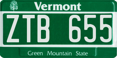 VT license plate ZTB655