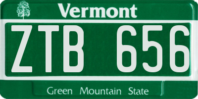 VT license plate ZTB656
