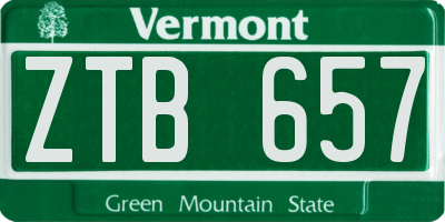 VT license plate ZTB657