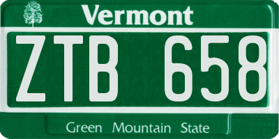 VT license plate ZTB658