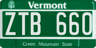 VT license plate ZTB660