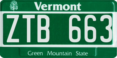 VT license plate ZTB663