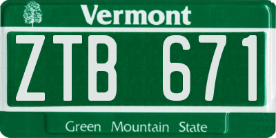 VT license plate ZTB671