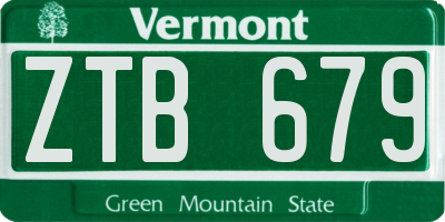 VT license plate ZTB679