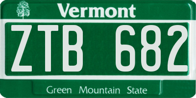 VT license plate ZTB682