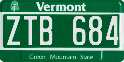 VT license plate ZTB684