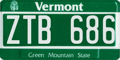 VT license plate ZTB686