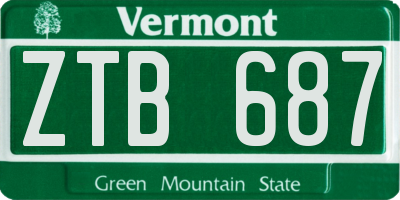 VT license plate ZTB687
