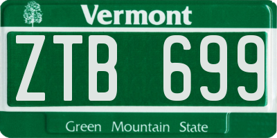 VT license plate ZTB699