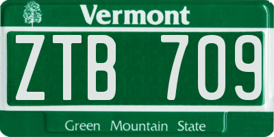 VT license plate ZTB709