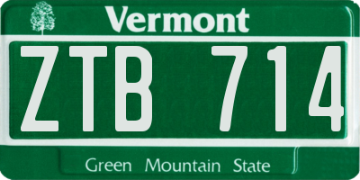 VT license plate ZTB714
