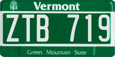 VT license plate ZTB719