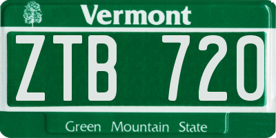 VT license plate ZTB720