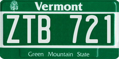 VT license plate ZTB721