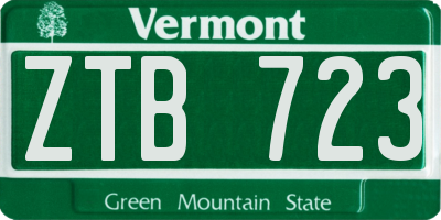 VT license plate ZTB723