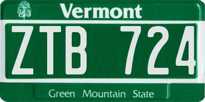 VT license plate ZTB724
