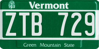 VT license plate ZTB729