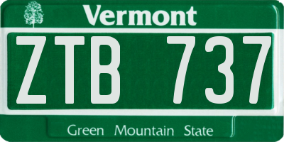 VT license plate ZTB737