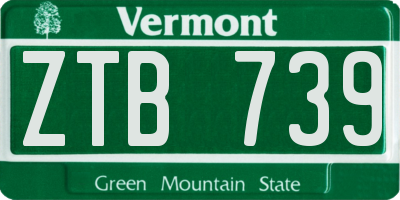 VT license plate ZTB739