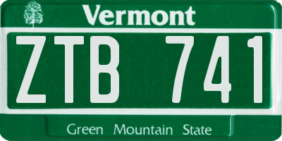 VT license plate ZTB741