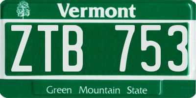 VT license plate ZTB753