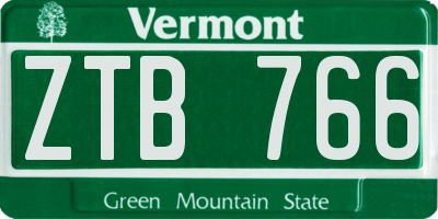 VT license plate ZTB766