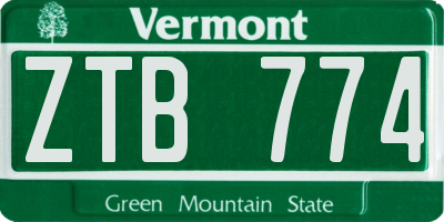 VT license plate ZTB774