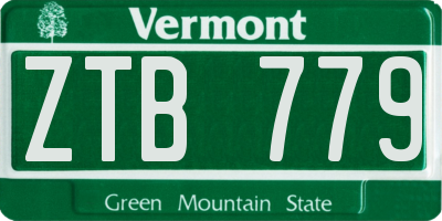 VT license plate ZTB779