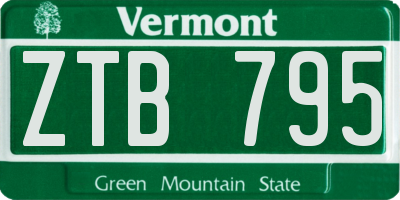 VT license plate ZTB795