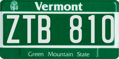 VT license plate ZTB810