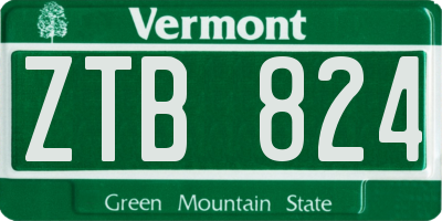 VT license plate ZTB824