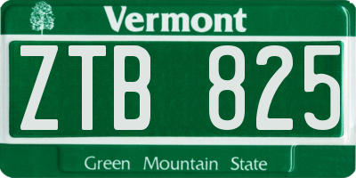VT license plate ZTB825