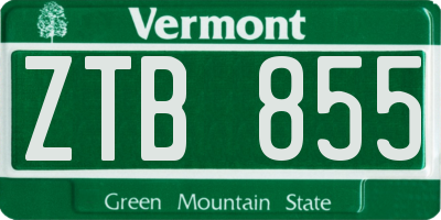 VT license plate ZTB855