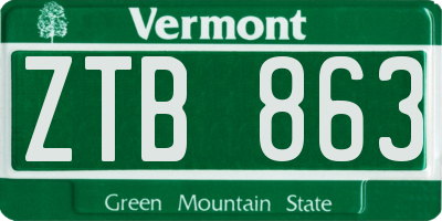 VT license plate ZTB863