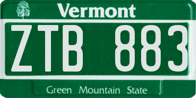 VT license plate ZTB883