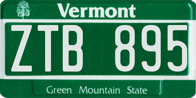 VT license plate ZTB895
