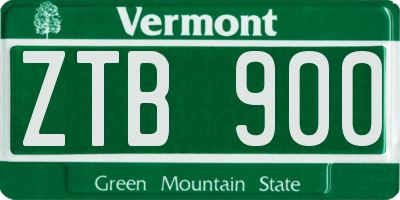 VT license plate ZTB900