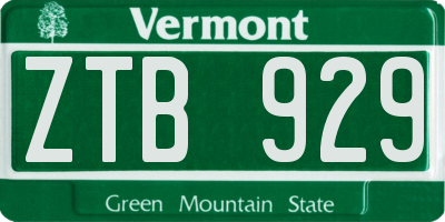 VT license plate ZTB929