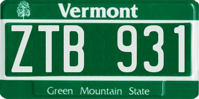 VT license plate ZTB931