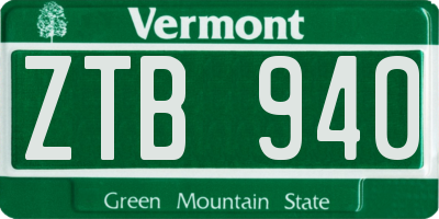 VT license plate ZTB940
