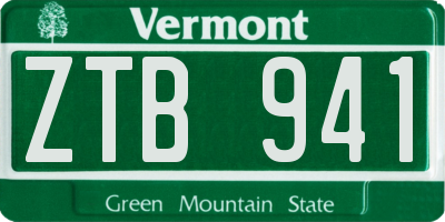 VT license plate ZTB941
