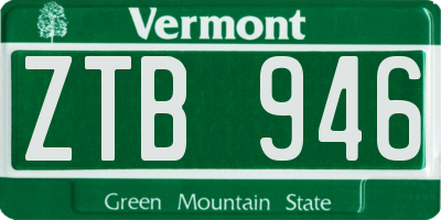 VT license plate ZTB946