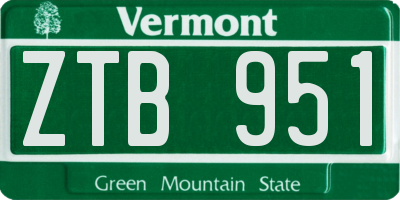 VT license plate ZTB951